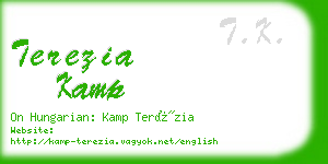 terezia kamp business card